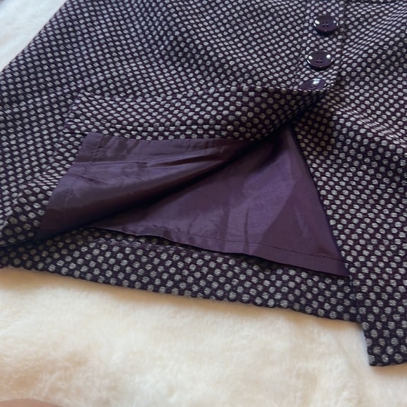 Talbots Purple Wool Button Skirt Size 14 - Picture 3 of 7